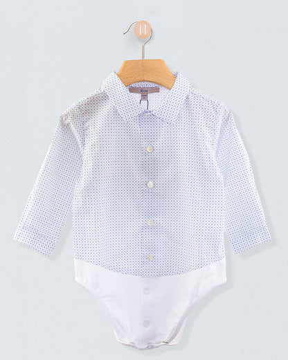 Louis Dressy Mini Diamond Print Onesie Shirt - Shirt