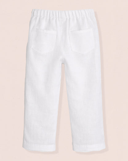 Ruby White Linen Pull-On Pant