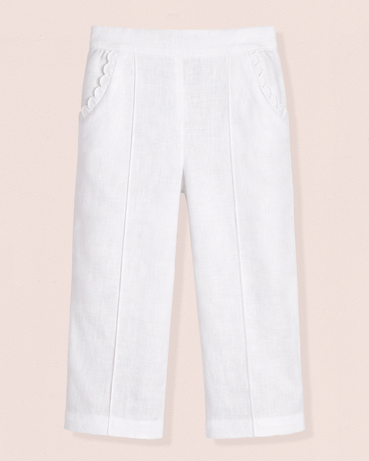 Ruby White Linen Pull-On Pant
