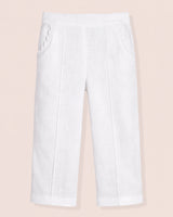 Ruby White Linen Pull-On Pant
