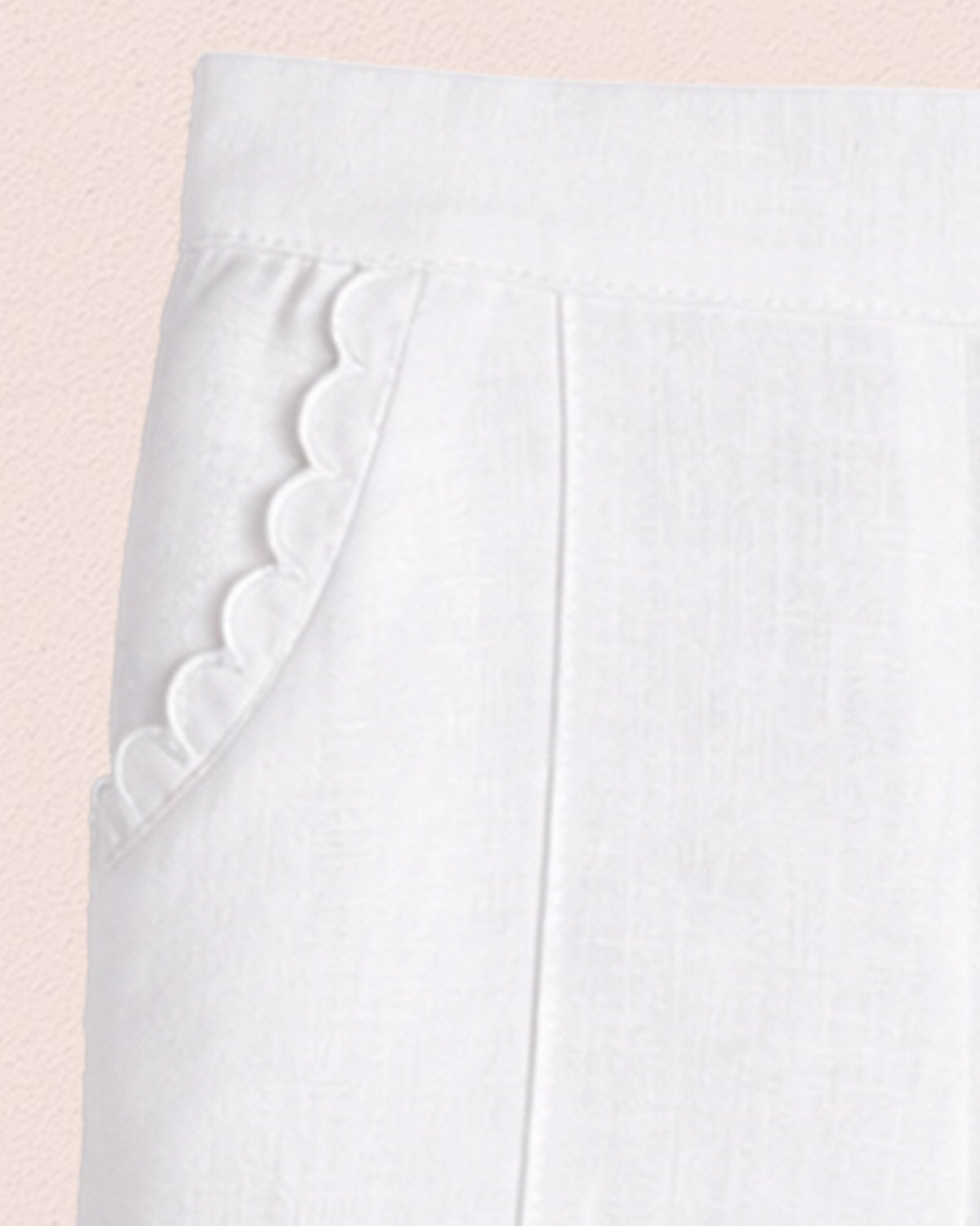 Ruby White Linen Pull-On Pant