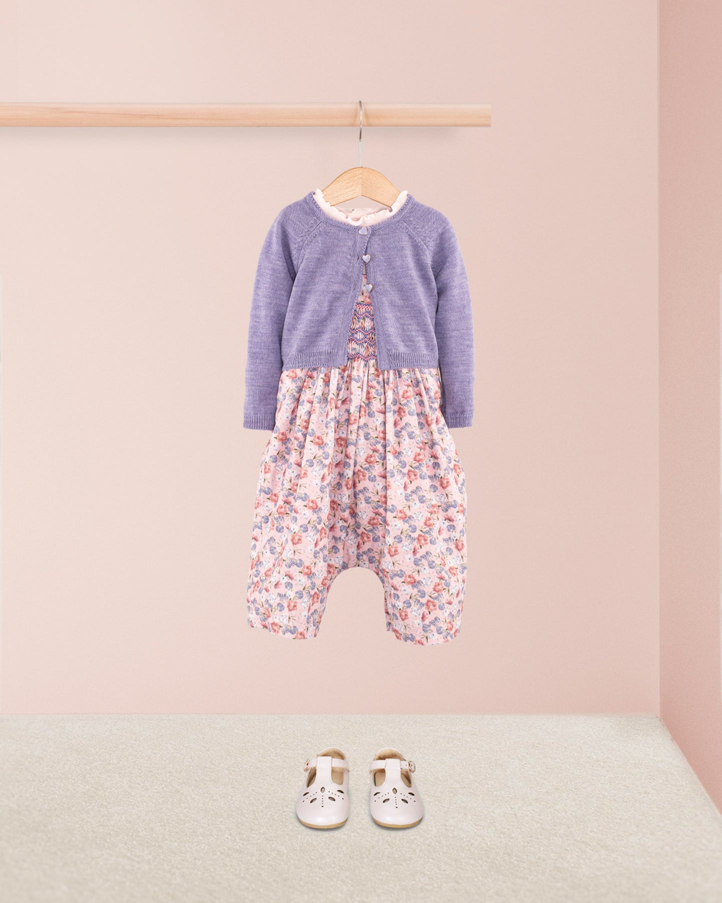 Sandrine Pink Small Bouquet Romper - Romper