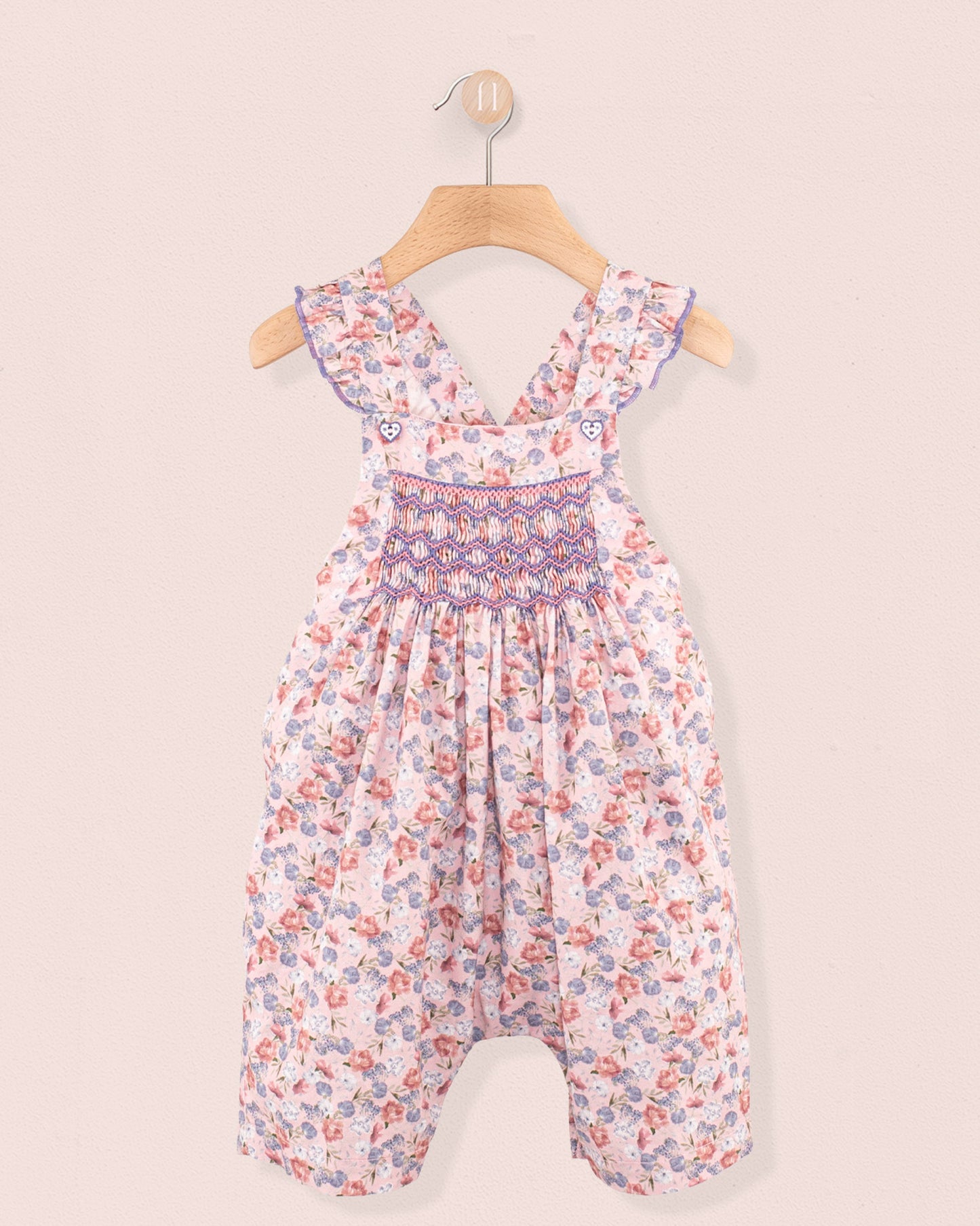 Sandrine Pink Small Bouquet Romper - Romper
