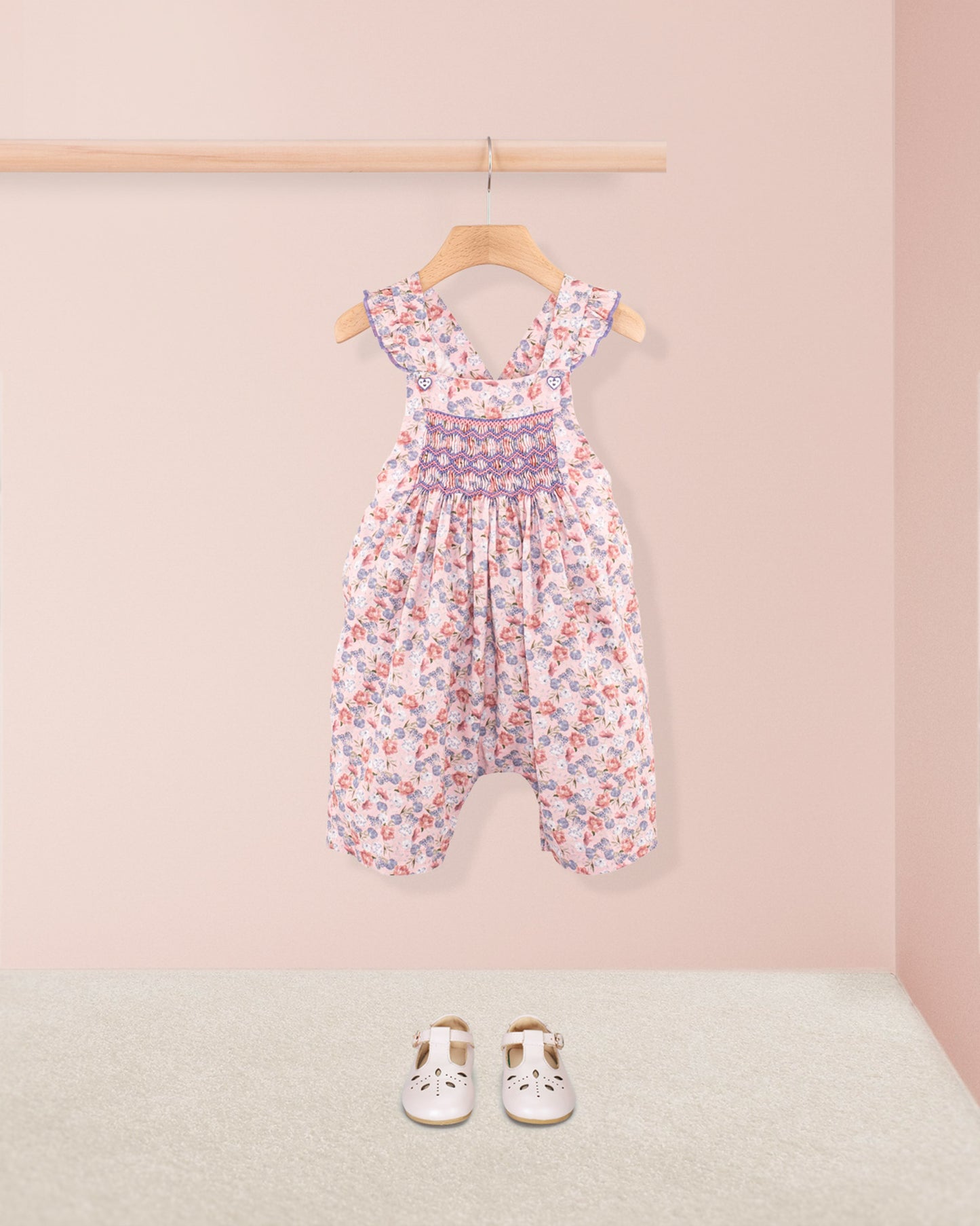 Sandrine Pink Small Bouquet Romper - Romper