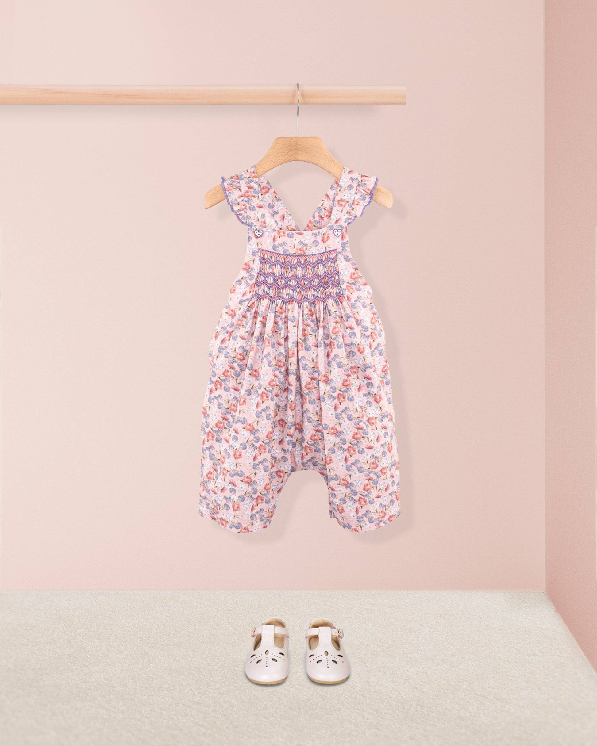 Sandrine Pink Small Bouquet Romper - Romper