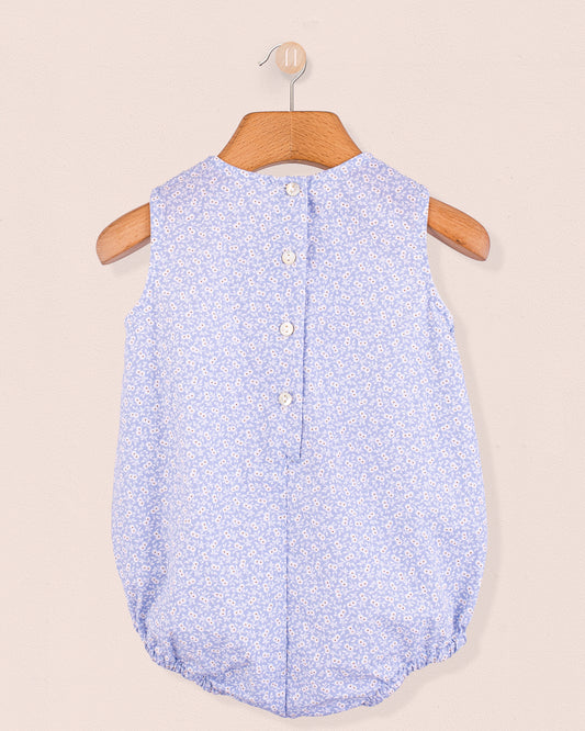 Scalloped Bubble Campari Blue - Romper