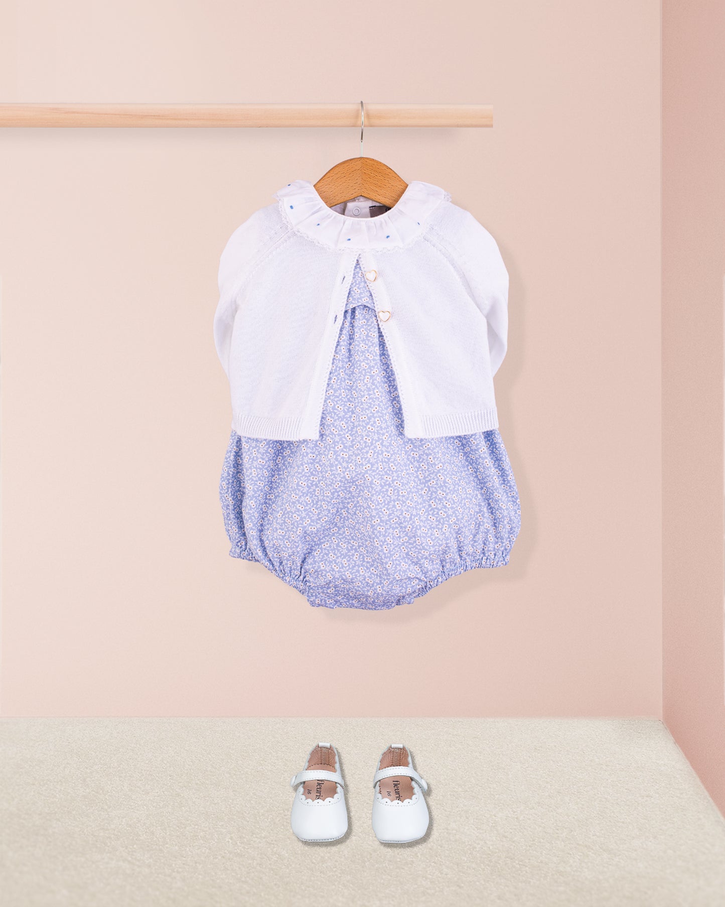 Scalloped Bubble Campari Blue - Romper
