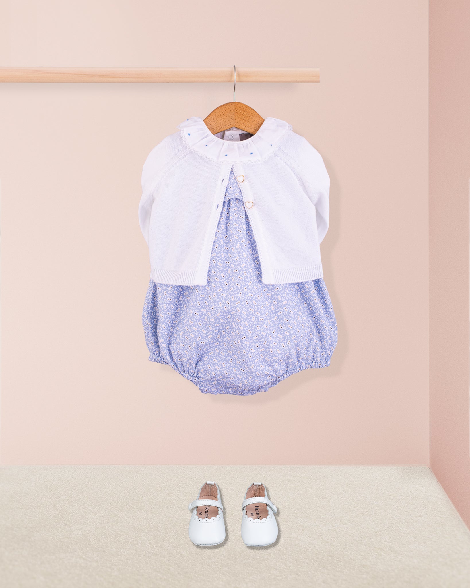 Scalloped Bubble Campari Blue - Romper