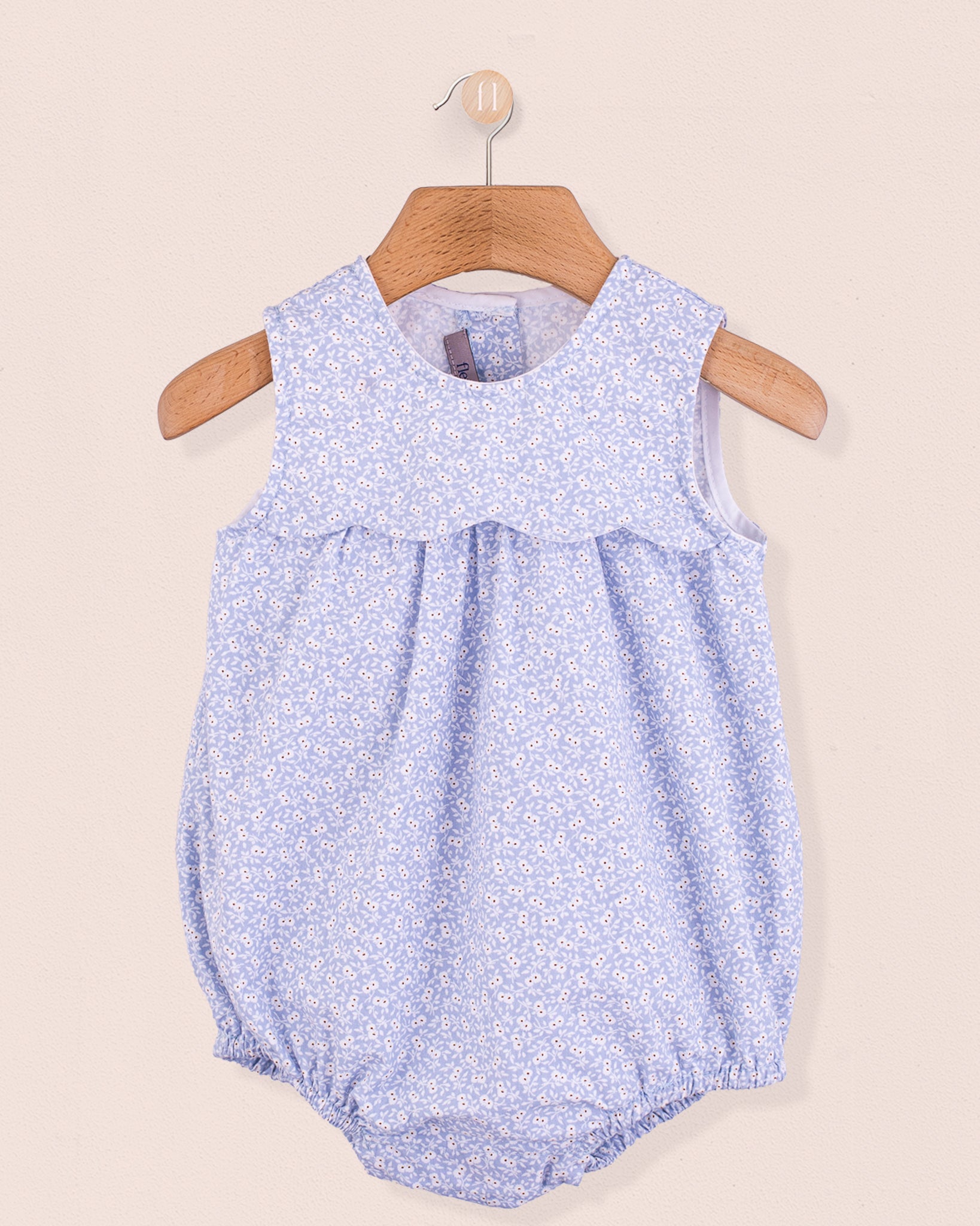 Scalloped Bubble Campari Blue - Romper