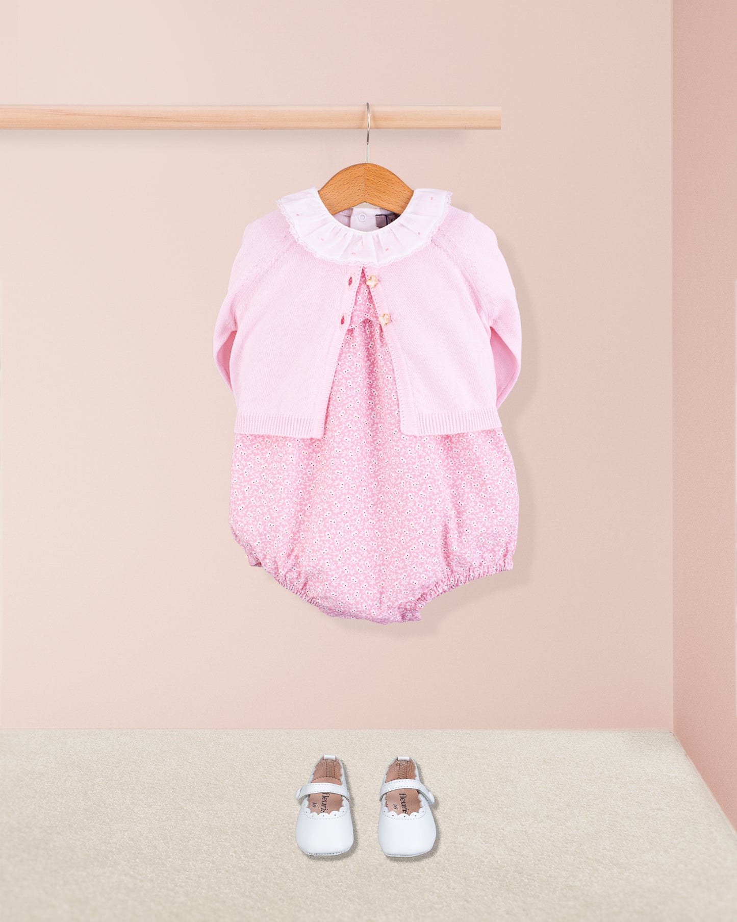 Scalloped Bubble Campari Pink - Romper