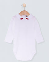 Italian Embroidered Red Scotty Onesie