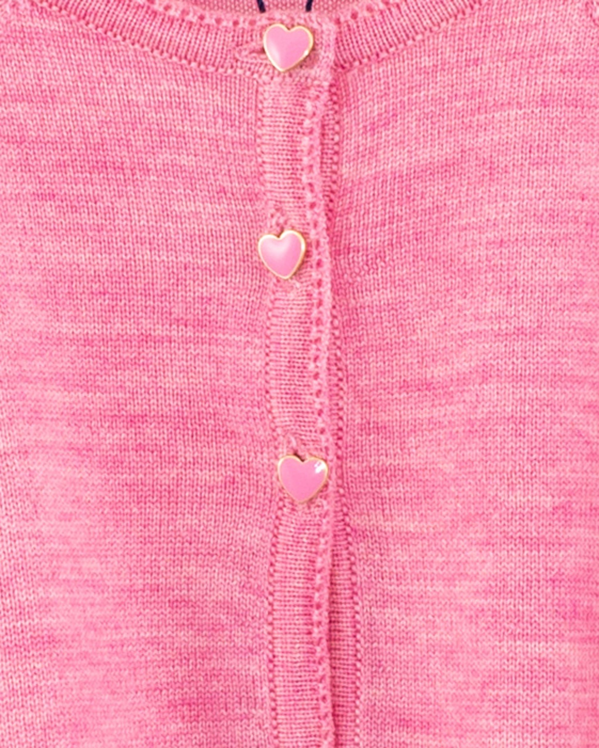 Serena Candy Pink Mélange Wool Bolero - Cardigan