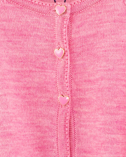 Serena Candy Pink Mélange Wool Bolero - Cardigan