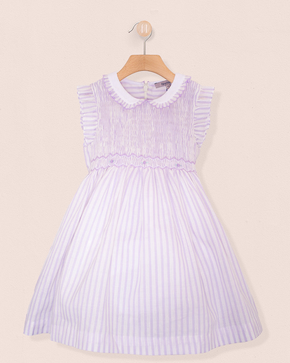 Sicily Italian Lilac Stripe Linen Smock