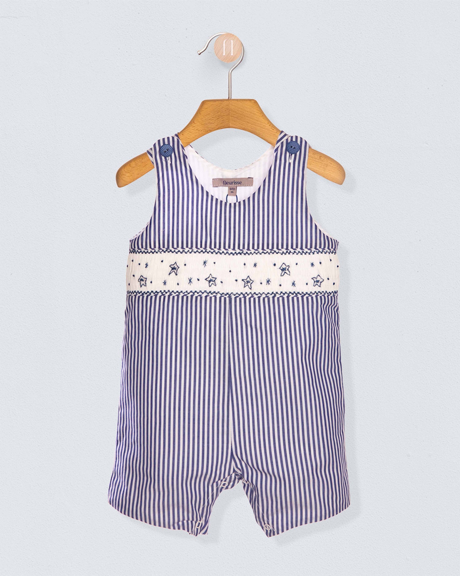 Stars and Stripes Navy Smocked Romper