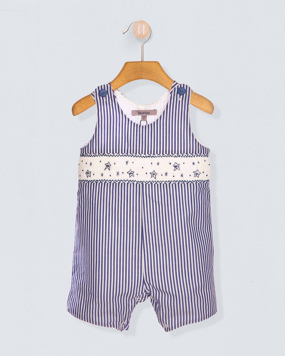 Stars and Stripes Navy Smocked Romper