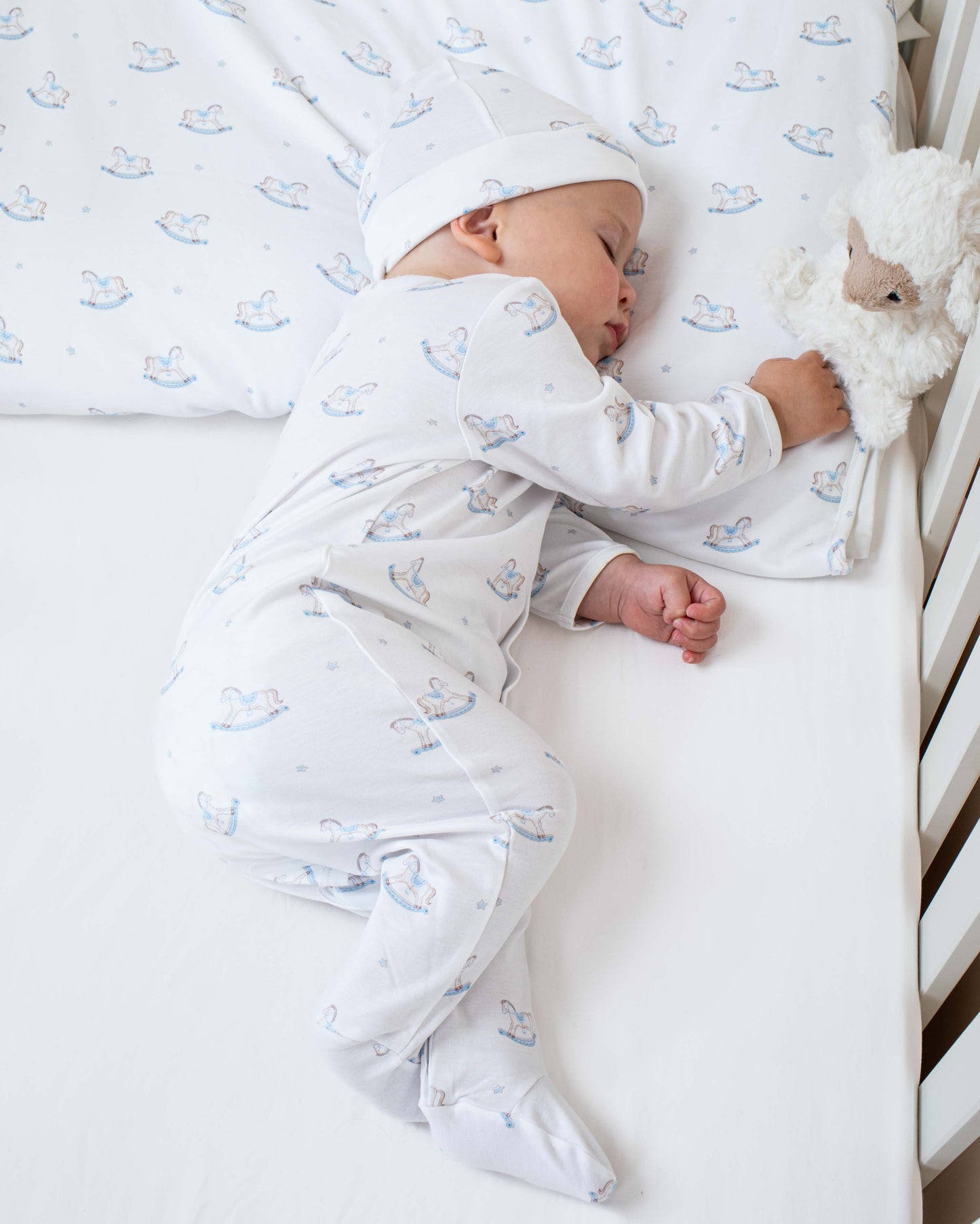 Pima Blue Rocking Horses Stretchie - Stretchie