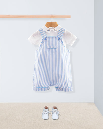 Starboard French Blue Stripe Shortall - Romper