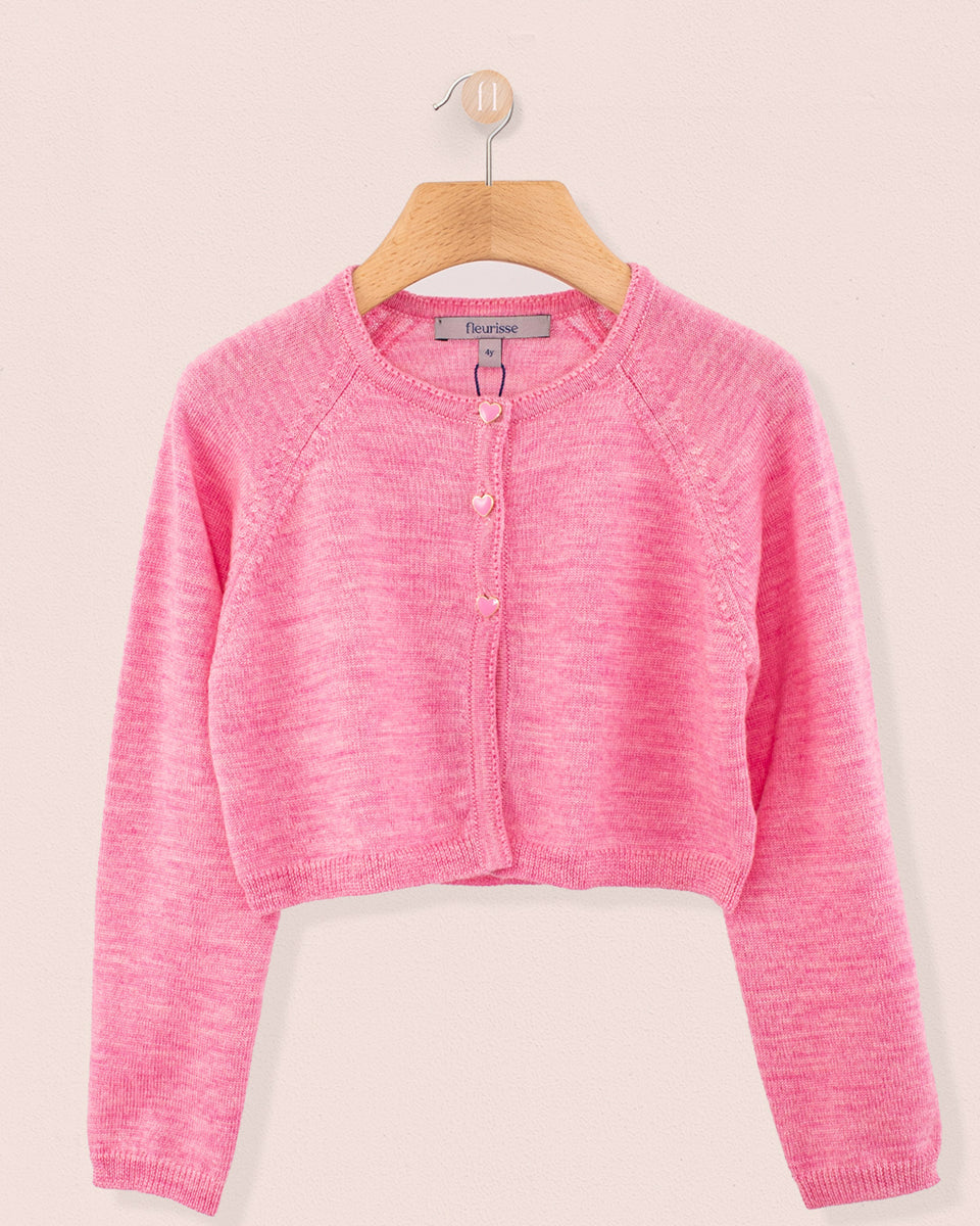 Serena Candy Pink Mélange Wool Bolero