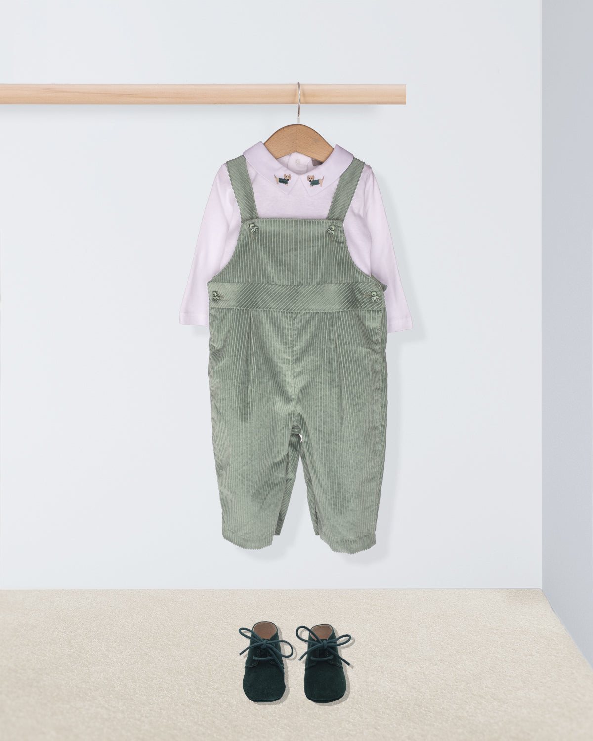 Bear Sage Corduroy Overall Outfit