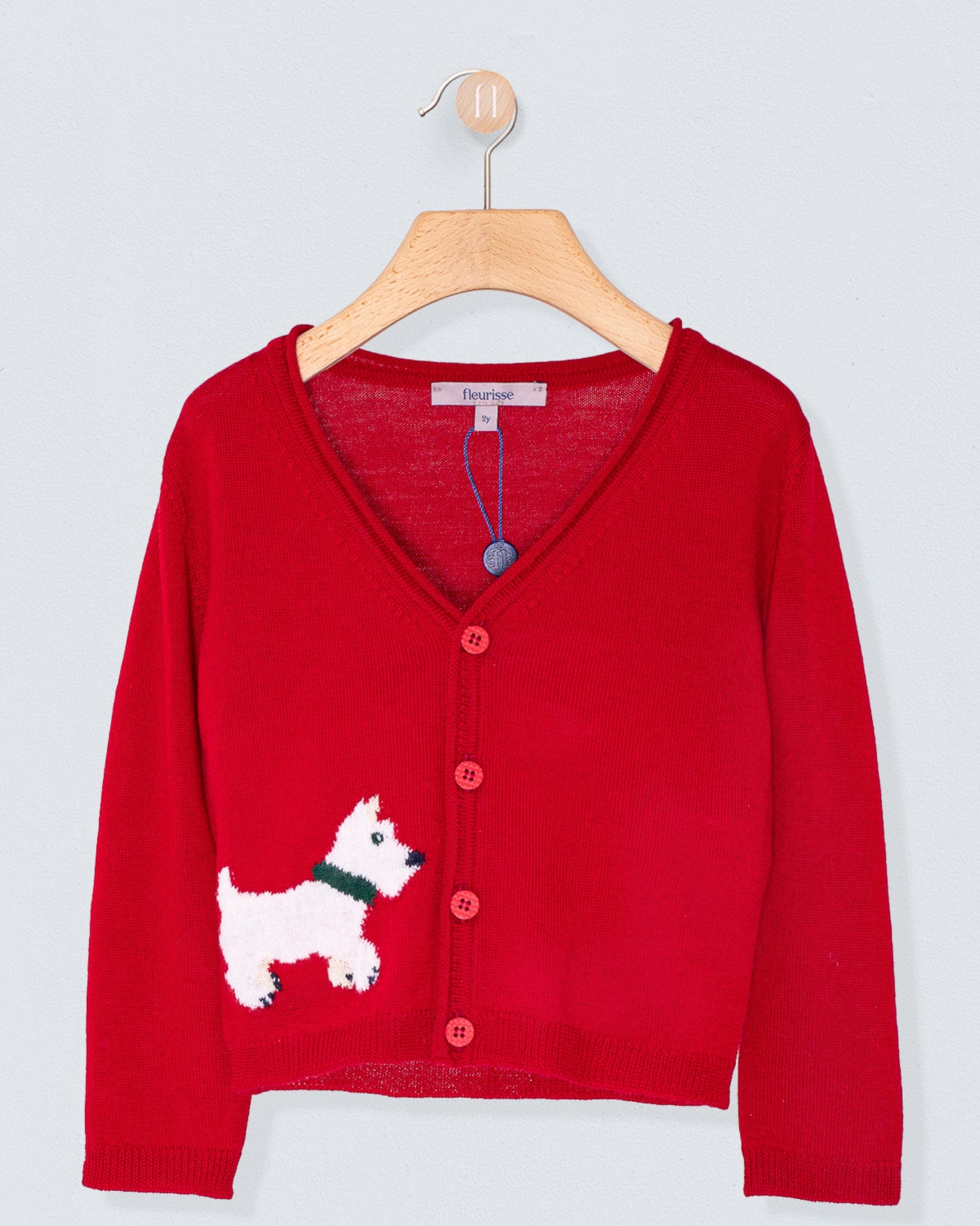 Scotty Red Wool Cardigan - Sweater