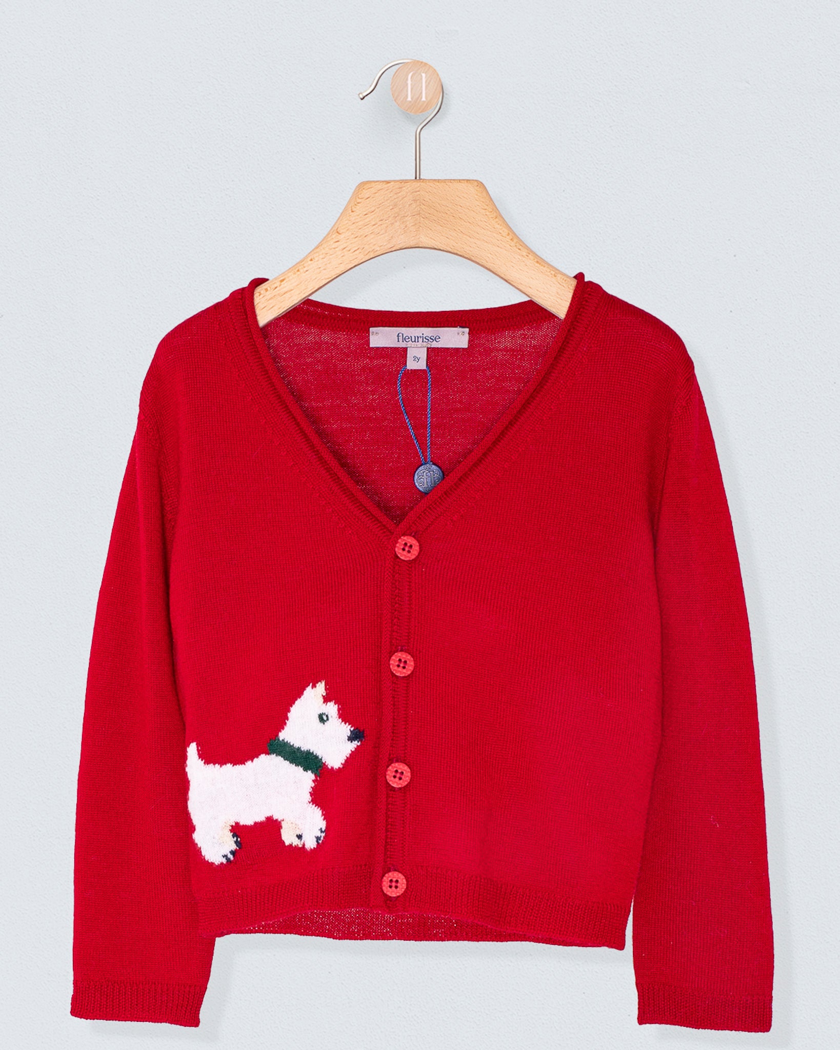 Scotty Red Wool Cardigan - Sweater