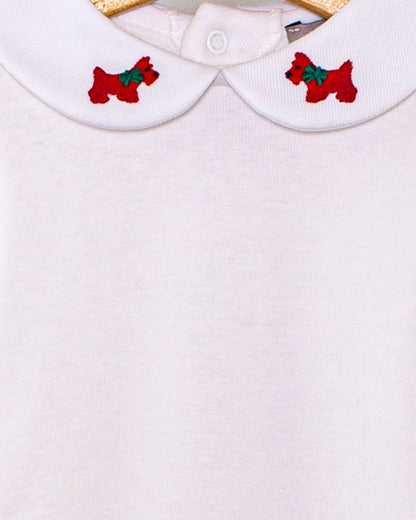 Onesie Italian Embroidered Scotty Red - Onesie