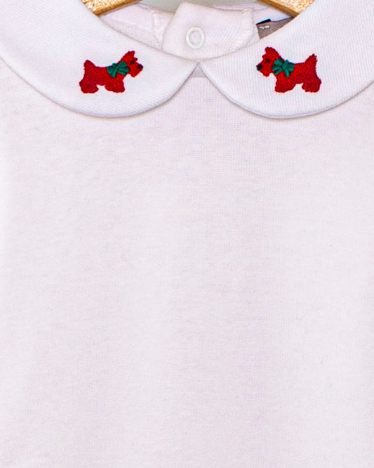 Onesie Italian Embroidered Scotty Red - Onesie