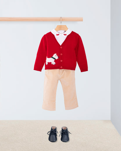 Scotty Red Wool Cardigan - Sweater