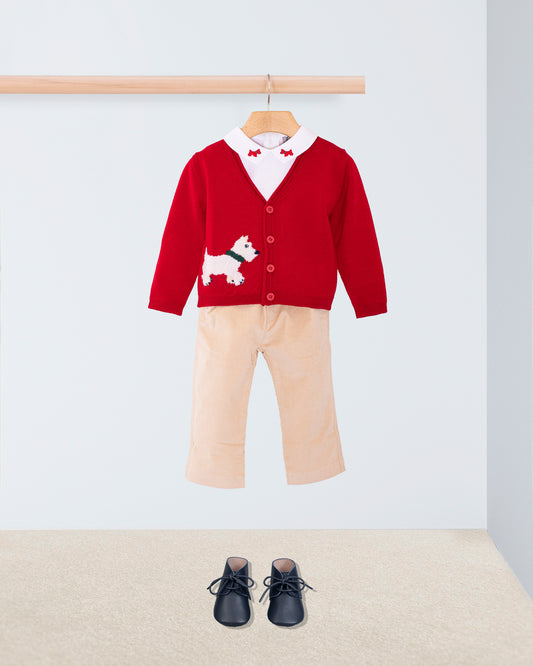 Scotty Red Wool Cardigan - Sweater