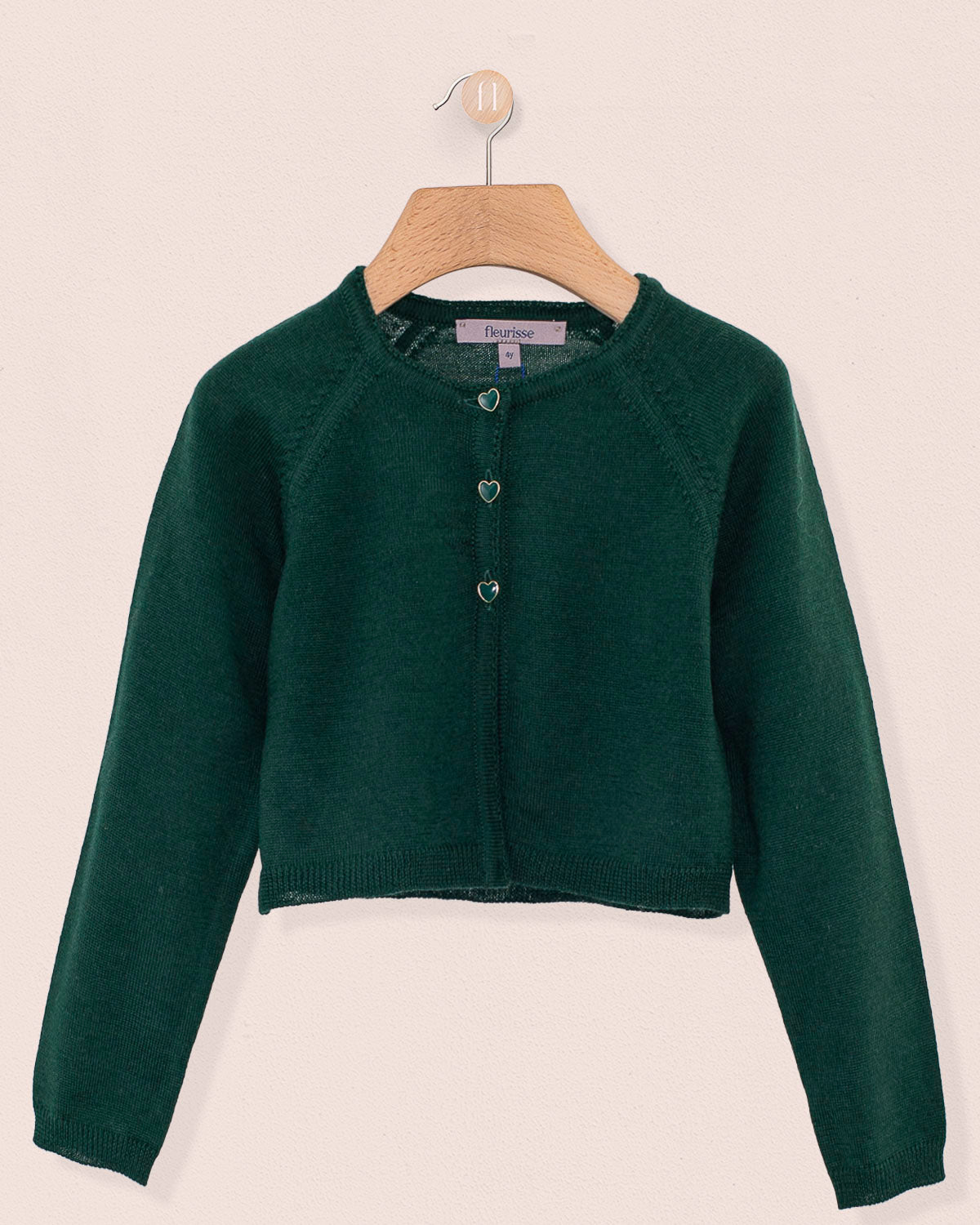 Serena Pine Green Wool Bolero - Cardigan