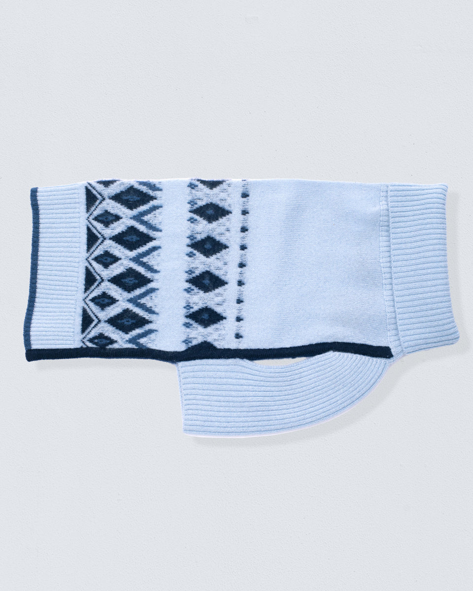 The Pup Cashmere Sky Blue Jacquard Sweater