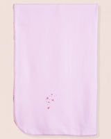 Pima Spring Flowers Pink Embroidered Receiving Blanket