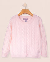 St. Moritz Pink Cashmere Cable Sweater