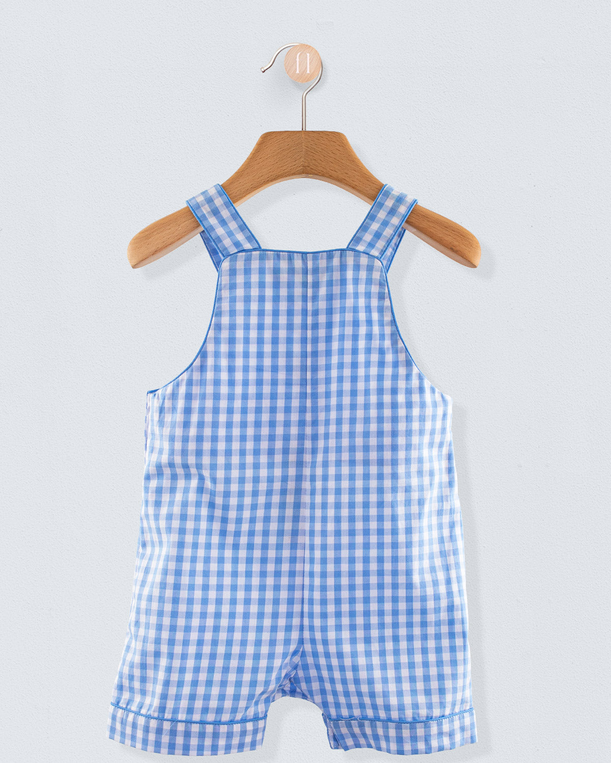 Starboard Blue Large Gingham Shortall - Romper