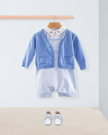 Starboard French Blue Stripe Shortall - Romper