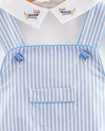 Starboard French Blue Stripe Shortall - Romper