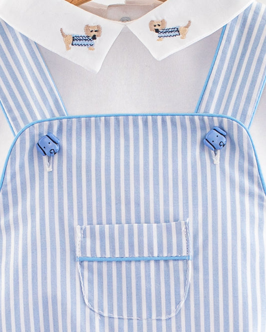 Starboard French Blue Stripe Shortall - Romper