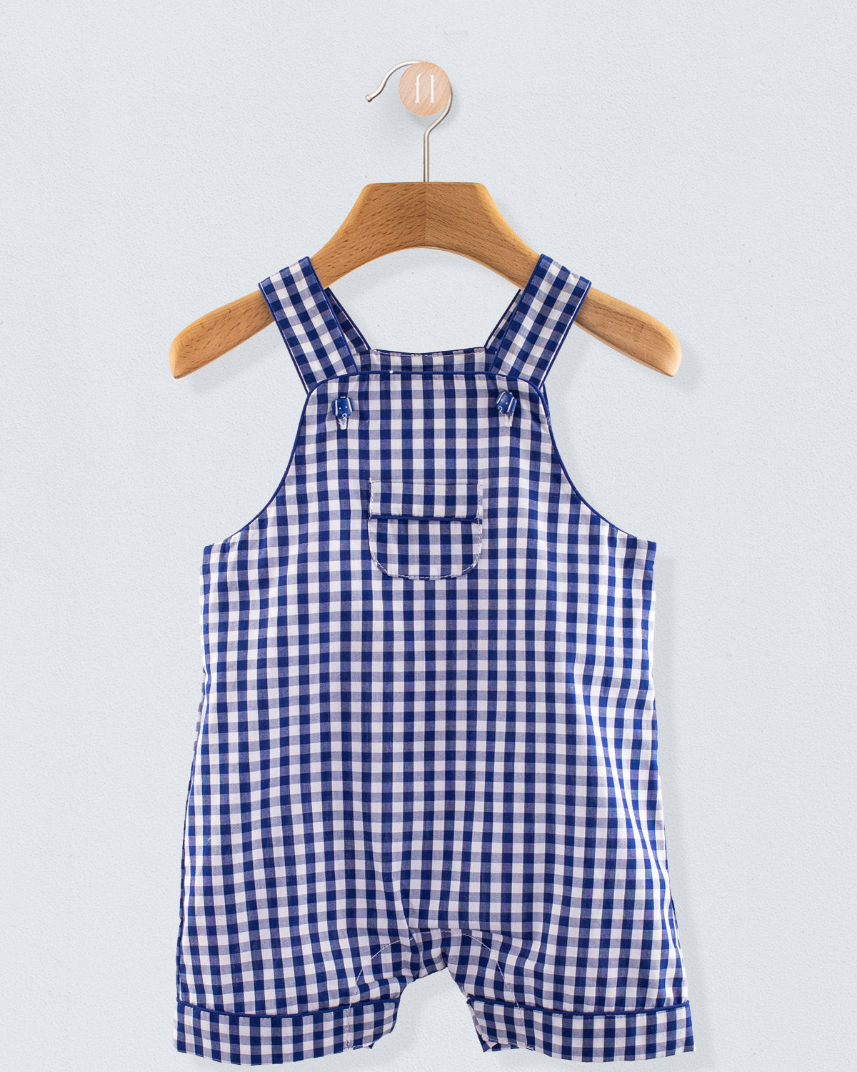 Starboard Navy Large Gingham Shortall - Romper