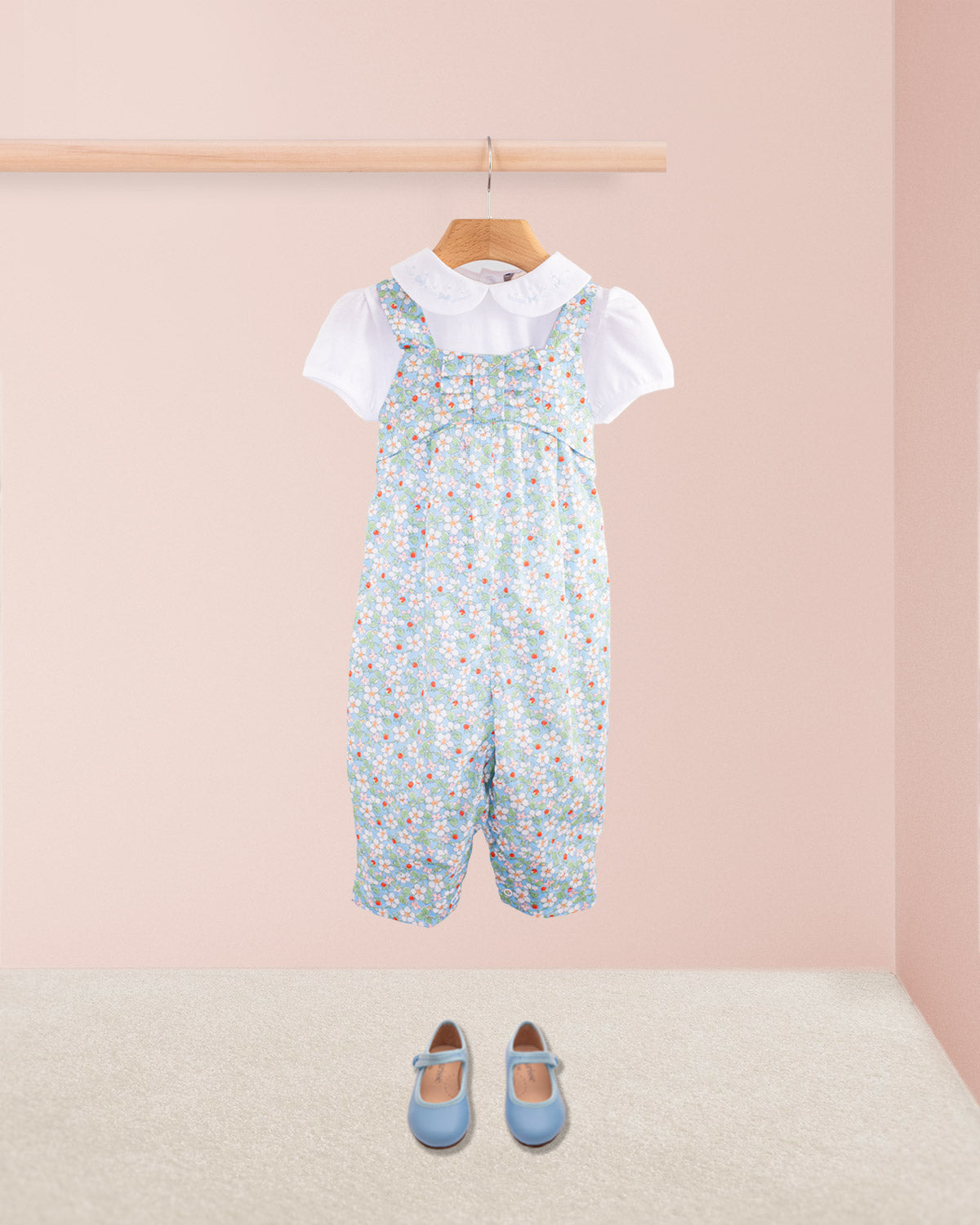 Louise Liberty Strawberry Field Blue Overall
