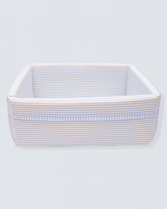 Blue Stripe Rectangle Basket - Fabric Basket