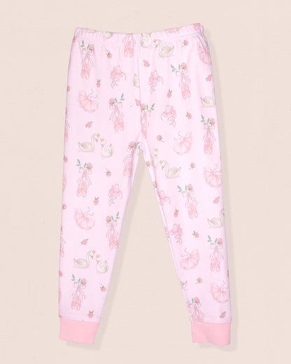 Pima Pink Swan 2-Piece Pajama