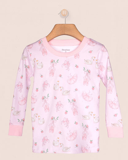 Pima Pink Swan 2-Piece Pajama