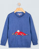 Car Mediterranean Blue Cotton Sweater Cuff Short Outfit