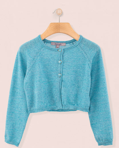 Serena Teal Wool Bolero - Cardigan