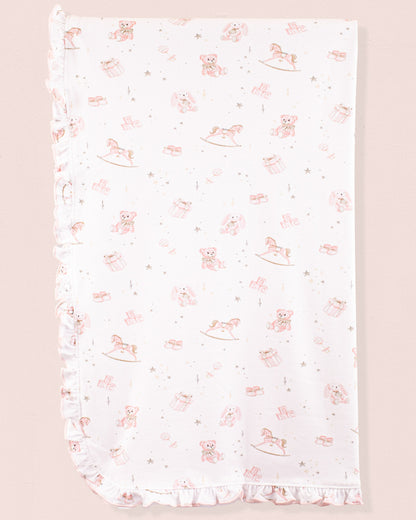 Pima Pink Toys Ruffle Receiving Blanket - Blanket