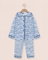 Girl Loungewear Holiday Blue Toile