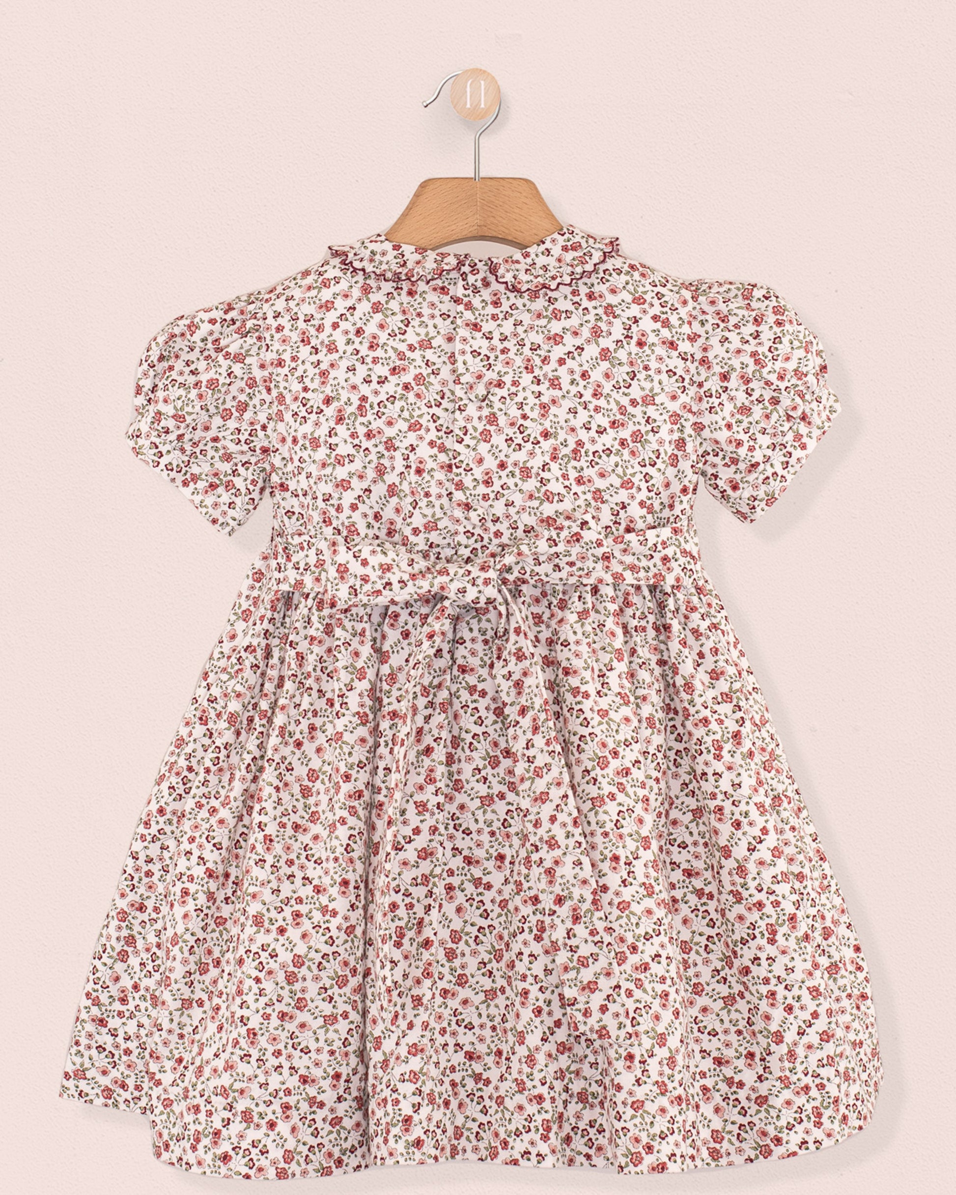 Valentina Belina Burgundy Floral Smock - Smocked Dress