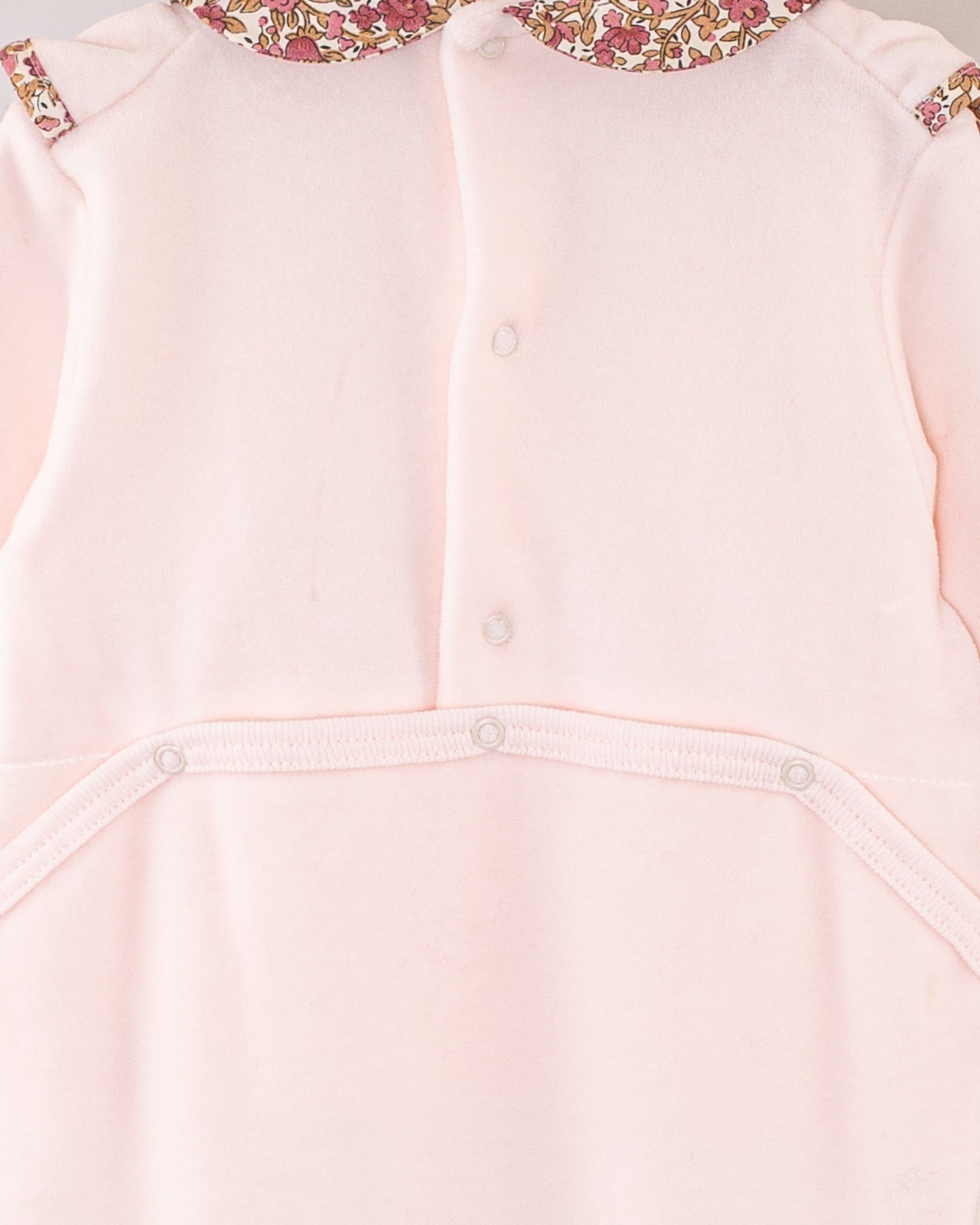 Pink Velour Ruffle Footie - Layette