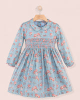 Violetta Slate Bouquet Twill Dress